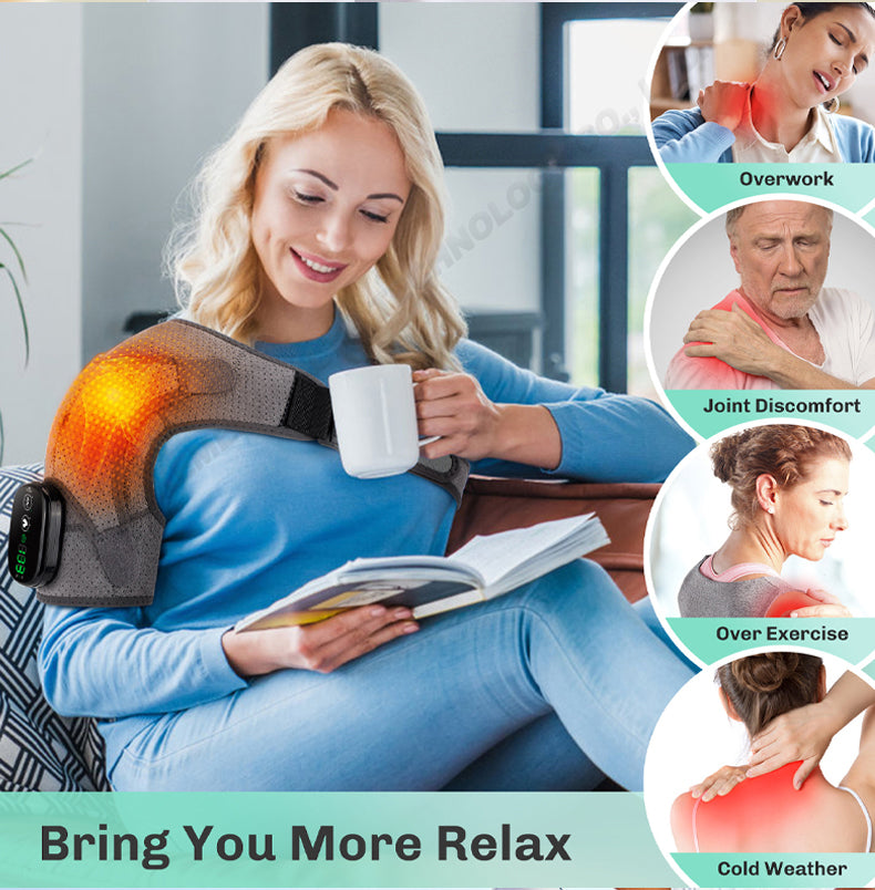 USB Charging Electric Hot Compress Shoulder Massager – Targeted Heat & Vibration Relief for Shoulder Pain - PTCCS