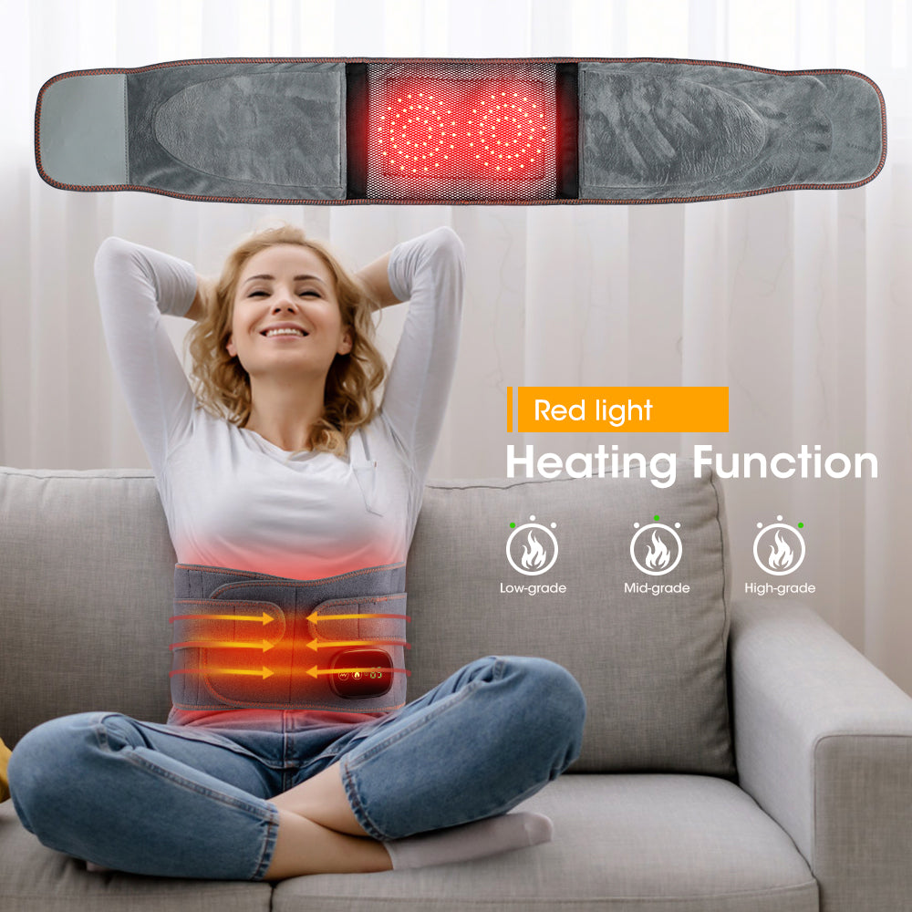 Adjustable Hot Compress Lumbar Massage Belt – Heated Back Brace for Pain Relief and Support - PTCCS