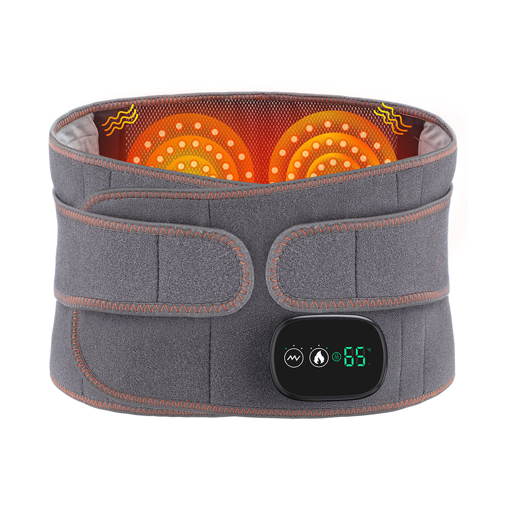 Adjustable Hot Compress Lumbar Massage Belt – Heated Back Brace for Pain Relief and Support - PTCCS