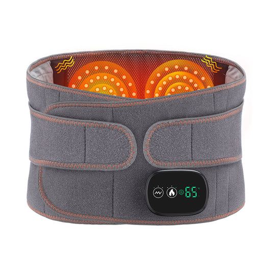 Adjustable Hot Compress Lumbar Massage Belt – Heated Back Brace for Pain Relief and Support - PTCCS