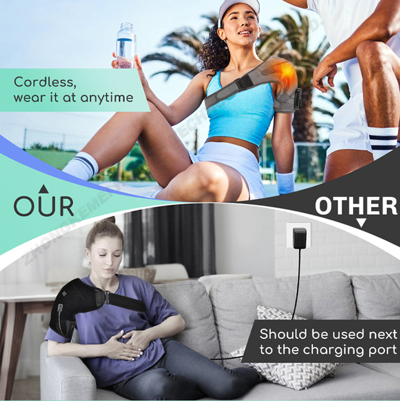 USB Charging Electric Hot Compress Shoulder Massager – Targeted Heat & Vibration Relief for Shoulder Pain - PTCCS